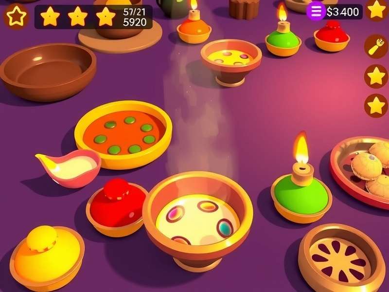 Pani Puri Star gameplay screenshot showing colorful pani puri preparation